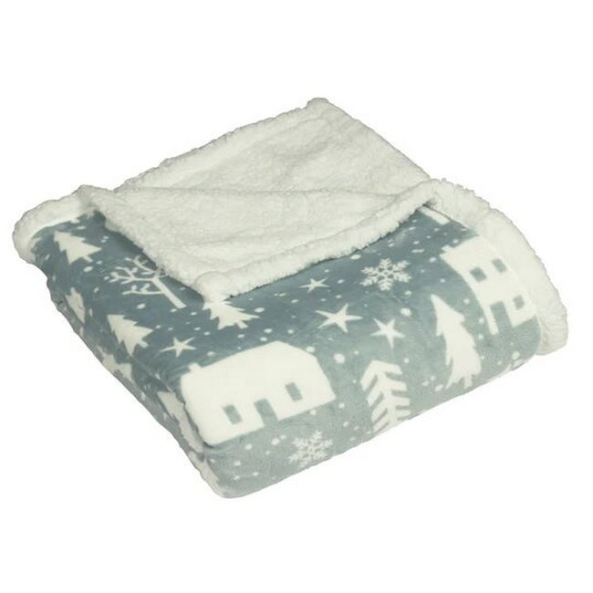 Blue Mist - Back - Furn Winter Walk Fleece Throw