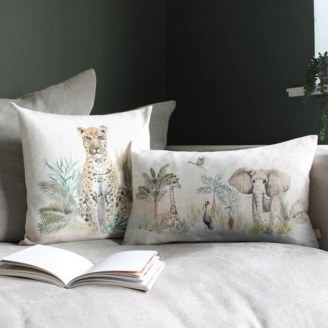 Leopard-Yellow - Lifestyle - Evans Lichfield Kenya Leopard Throw Pillow Cover