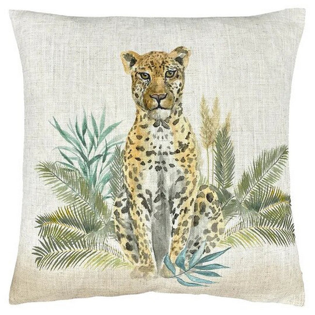 Leopard-Yellow - Front - Evans Lichfield Kenya Leopard Throw Pillow Cover