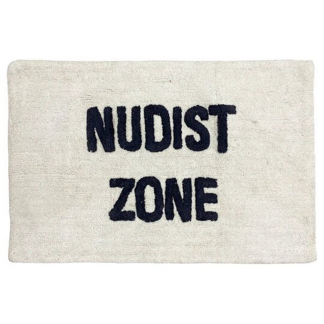 Ivory-Charcoal - Front - Furn Nudist Zone Rectangular Bath Mat
