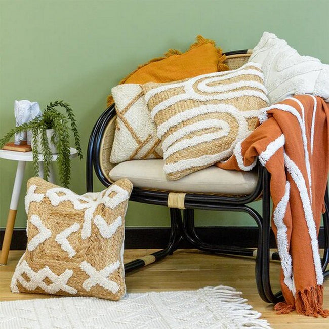 Brick Red - Side - Furn Rainbow Tufted Throw