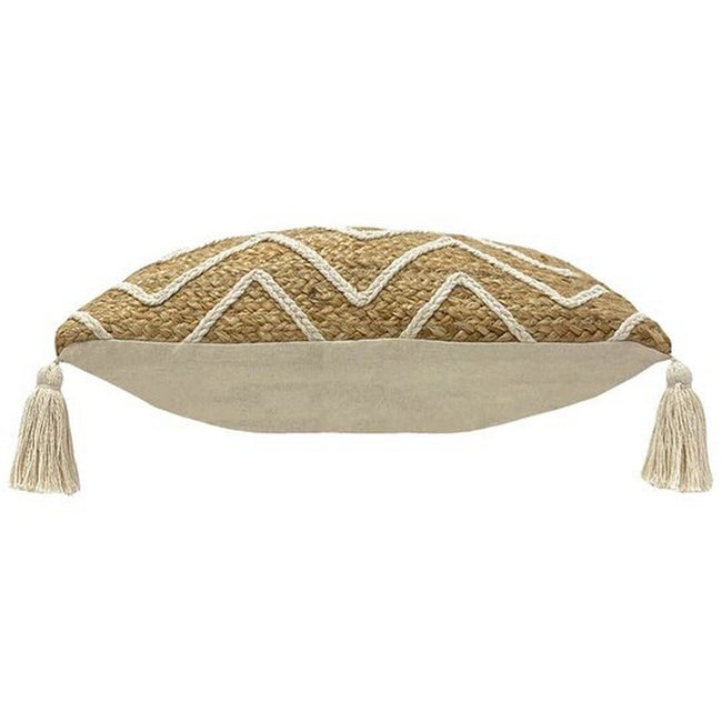 Natural - Side - Furn Jute Braided Throw Pillow Cover
