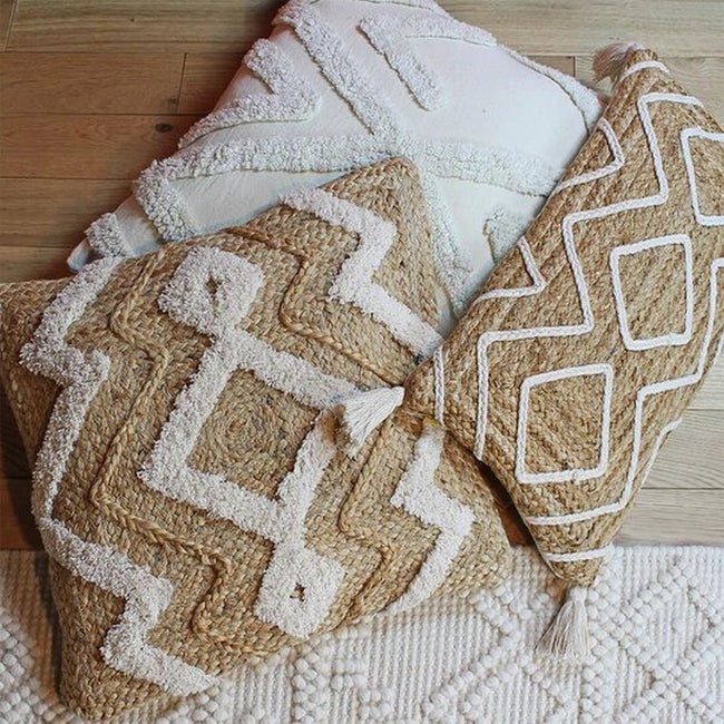 Natural - Lifestyle - Furn Jute Braided Throw Pillow Cover