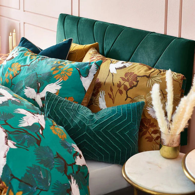 Mustard Yellow - Side - Furn Demoiselle Botanical Duvet Set