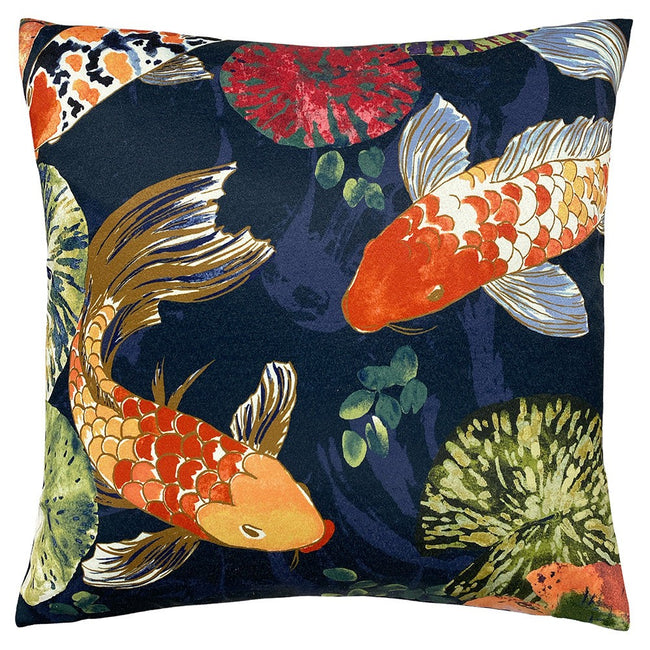 Midnight - Front - Paoletti Koi Throw Pillow Cover