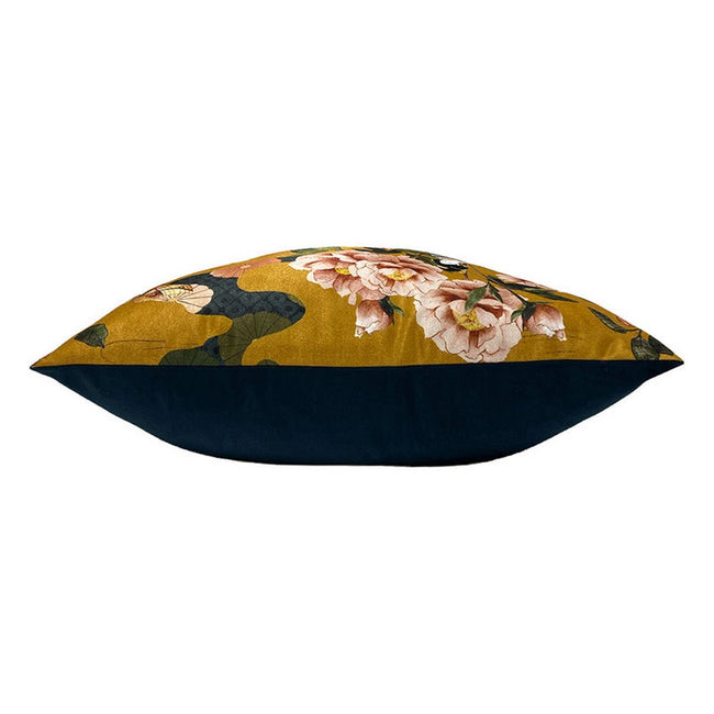 Green-Navy - Side - Paoletti Geisha Rectangular Throw Pillow Cover