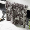 Charcoal - Side - Furn Winter Woods Animals Jacquard Bath Towel