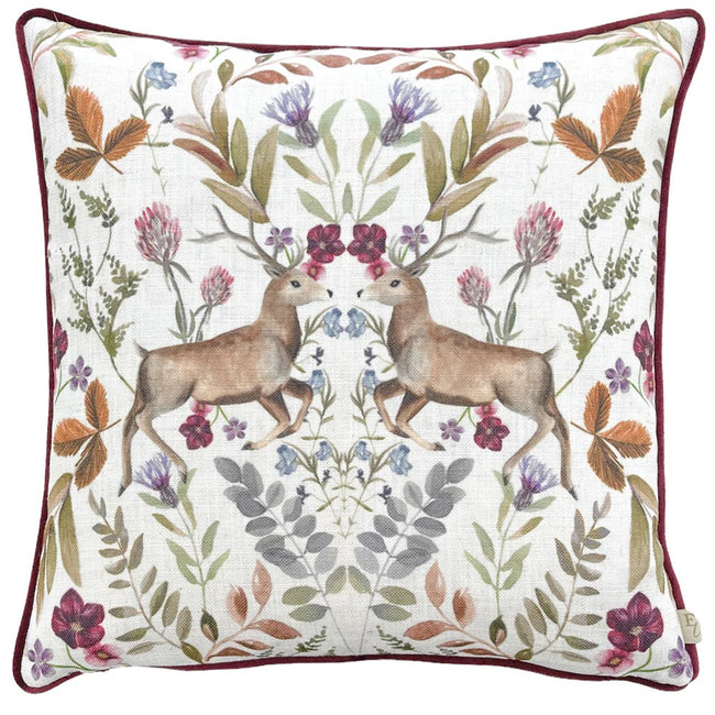Shiraz - Front - Evans Lichfield Stag Mirrored Throw Pillow Cover