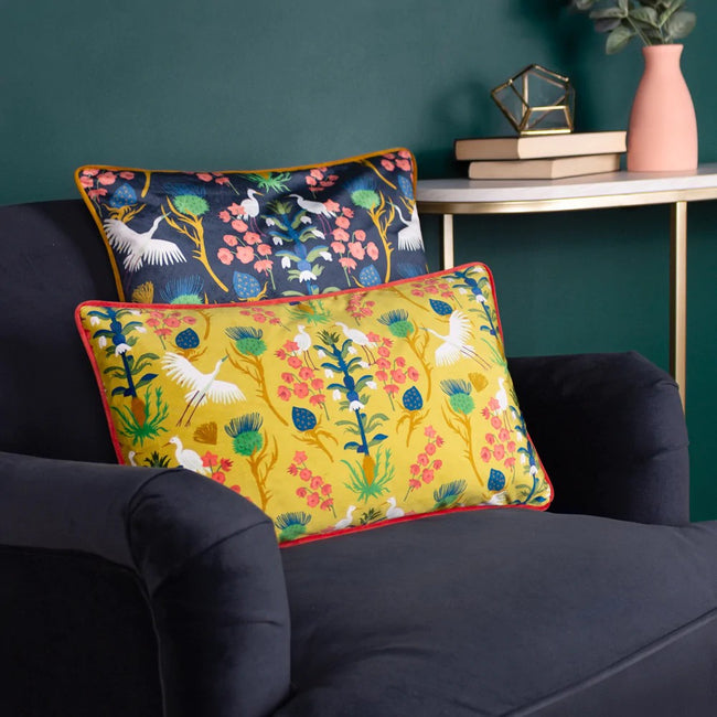 Navy - Lifestyle - Furn Herons Illustration Throw Pillow Cover