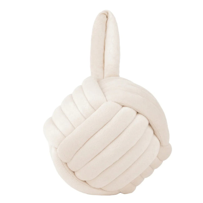 Natural - Front - Furn Velvet Knotted Door Stopper