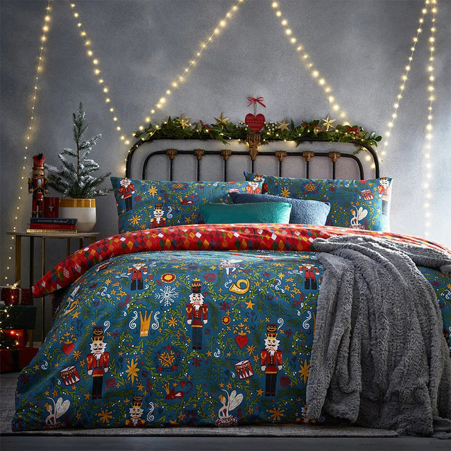 Navy - Front - Furn Nutcracker Christmas Duvet Set