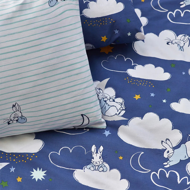 Blue - Back - Peter Rabbit Sleepy Head Duvet Set