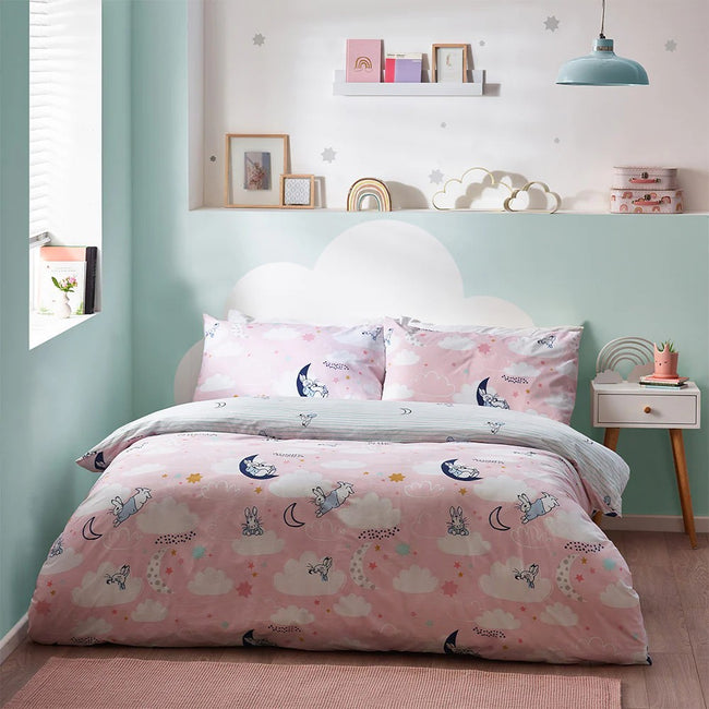 Pink - Front - Peter Rabbit Sleepy Head Duvet Set