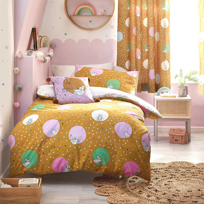 Ochre - Side - Peter Rabbit Dotty Duvet Set