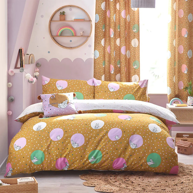 Ochre - Close up - Peter Rabbit Dotty Duvet Set