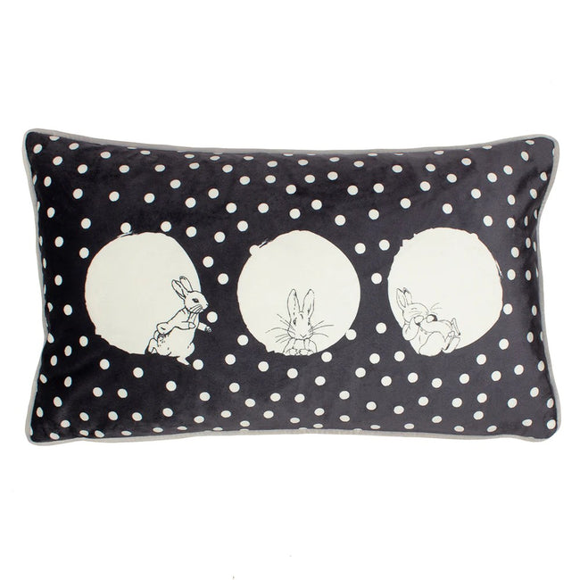 Charcoal - Front - Peter Rabbit Spot Me Rectangular Throw Pillow Cover