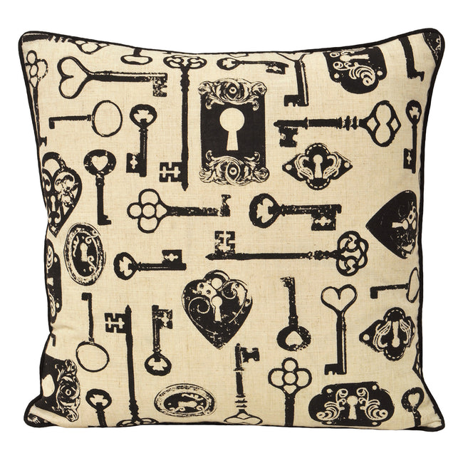 Linen-Black - Front - Riva Home Keys Multi Cushion Cover