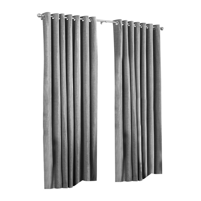 Silver - Front - Riva Home Wellesley Ringtop Curtains