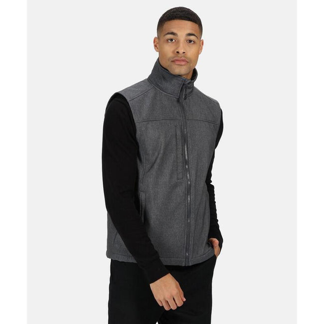 Seal Grey Marl - Back - Regatta Mens Flux Softshell Vest Jacket