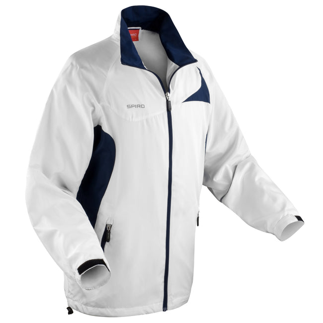 White-Navy - Front - Spiro Mens Micro-Lite Performance Sports Jacket