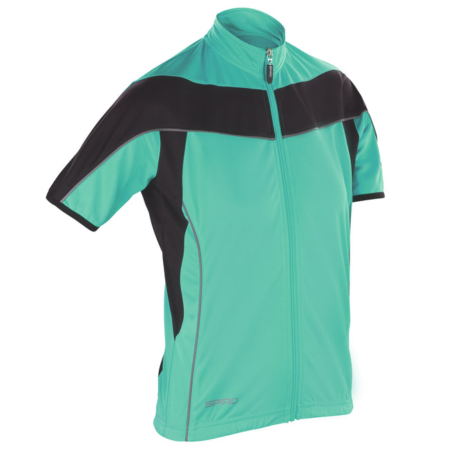 Aqua - Black - Front - Spiro Womens Cycling 1-4 Zip Cool-Dry Performance Top