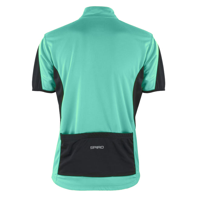 Aqua - Black - Back - Spiro Womens Cycling 1-4 Zip Cool-Dry Performance Top