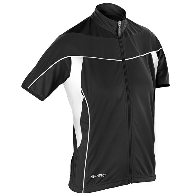 Black-Black - Front - Spiro Womens Cycling 1-4 Zip Cool-Dry Performance Top