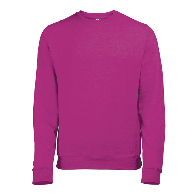 Pink Heather - Front - Awdis Mens Heather Lightweight Crew Neck Sweatshirt