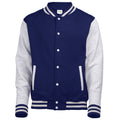 Oxford Navy - Heather Gray - Front - Awdis Unisex Varsity Jacket