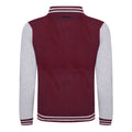 Burgundy - Heather Gray - Back - Awdis Unisex Varsity Jacket