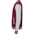 Burgundy - Heather Gray - Side - Awdis Unisex Varsity Jacket