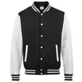 Jet Black- Heather Gray - Front - Awdis Unisex Varsity Jacket