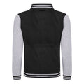 Jet Black- Heather Gray - Back - Awdis Unisex Varsity Jacket