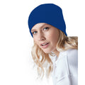 Bright Royal - Back - Beechfield Plain Basic Knitted Winter Beanie Hat