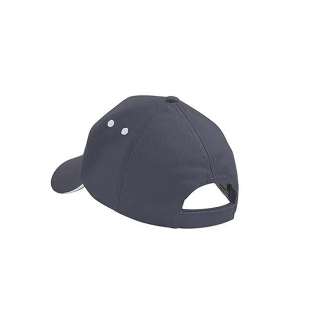 Graphite-Oyster Grey - Back - Beechfield Unisex Ultimate 5 Panel Contrast Baseball Cap With Sandwich Peak