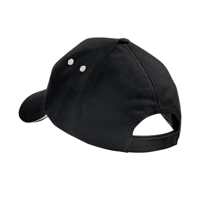 Black-Light Grey - Back - Beechfield Unisex Ultimate 5 Panel Contrast Baseball Cap With Sandwich Peak