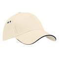 Putty-French Navy - Front - Beechfield Unisex Ultimate 5 Panel Contrast Baseball Cap With Sandwich Peak