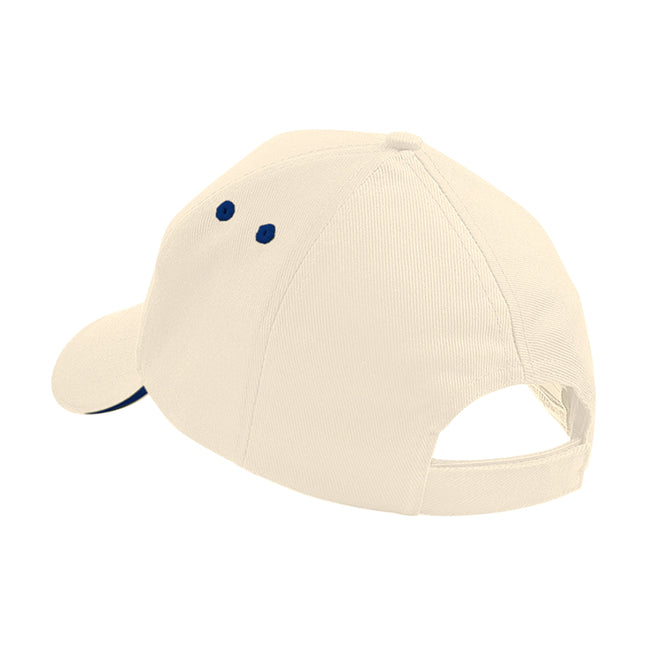 Putty-French Navy - Back - Beechfield Unisex Ultimate 5 Panel Contrast Baseball Cap With Sandwich Peak