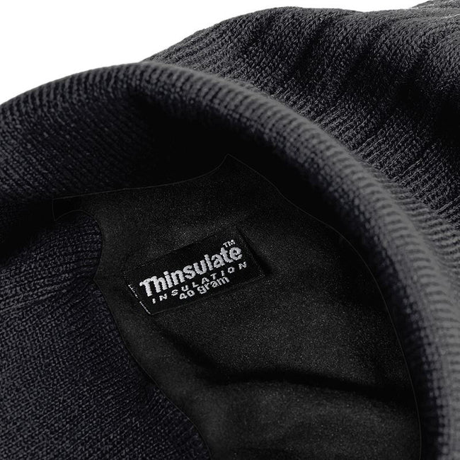 Black - Back - Beechfield Thinsulate™ Thermal Winter - Ski Beanie Hat