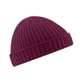 Burgundy - Front - Beechfield® Unisex Retro Trawler Winter Beanie Hat
