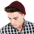 Burgundy - Back - Beechfield® Unisex Retro Trawler Winter Beanie Hat