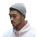 Heather Grey - Back - Beechfield® Unisex Retro Trawler Winter Beanie Hat