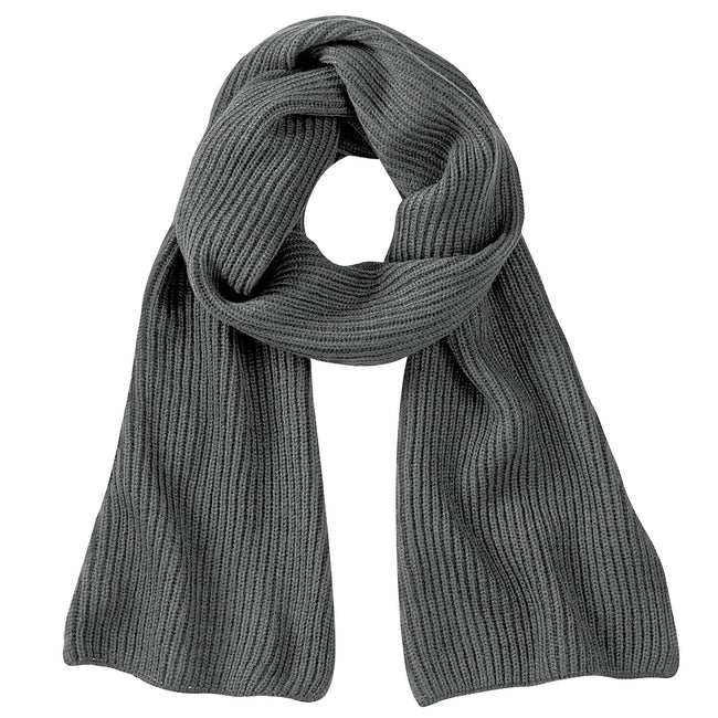 Smoke Grey - Front - Beechfield Ladies-Womens Metro Knitted Winter Scarf