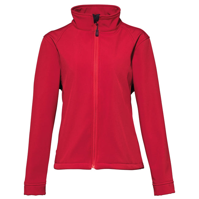 Red - Front - 2786 Womens-Ladies 3 Layer Softshell Performance Jacket (Wind & Water Resistant)