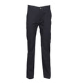 Navy - Front - Henbury Mens 65-35 Flat Fronted Chino Work Pants