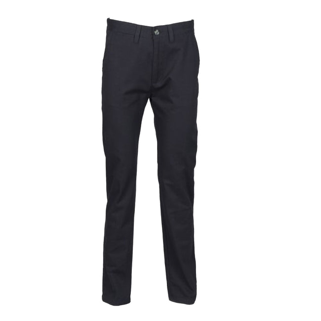 Navy - Front - Henbury Mens 65-35 Flat Fronted Chino Work Pants