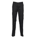 Black - Front - Henbury Mens 65-35 Flat Fronted Chino Work Pants