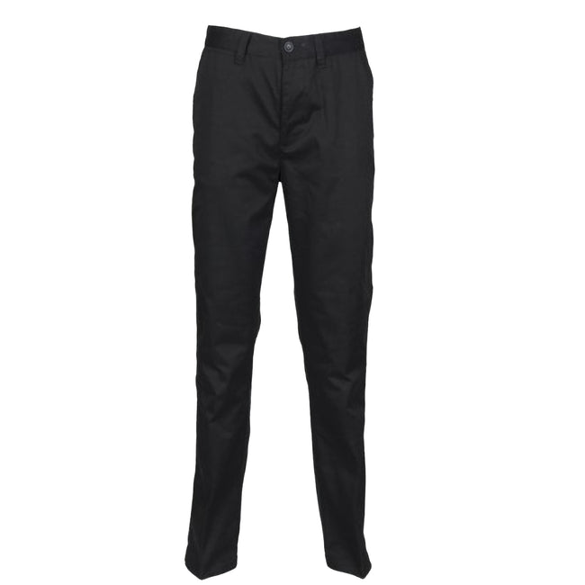 Black - Front - Henbury Mens 65-35 Flat Fronted Chino Work Pants