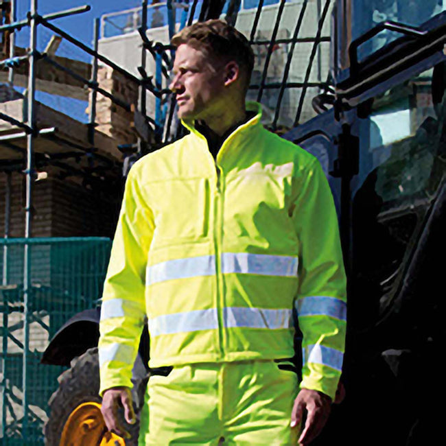 Flourescent Yellow - Back - Result Core Mens High-Visibility Jacket