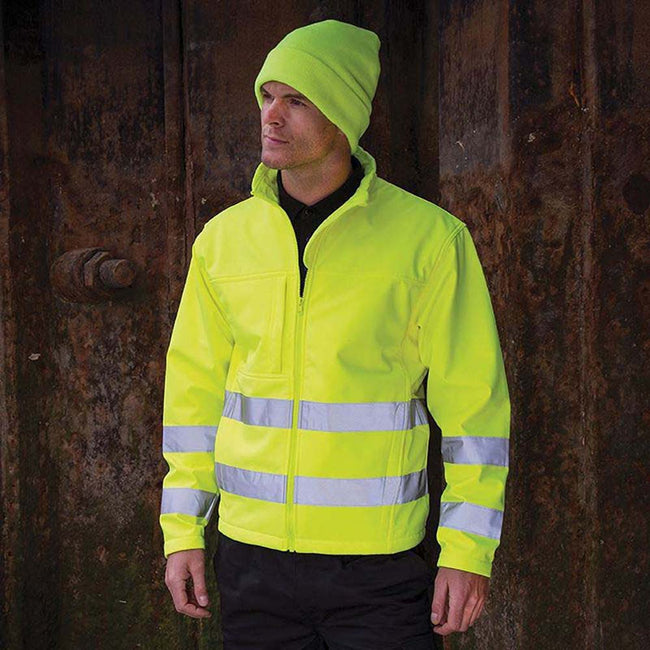 Flourescent Yellow - Side - Result Core Mens High-Visibility Jacket